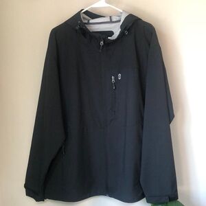 Free Country Men’s Size XL Black Windbreaker / Rain Jacket NWT